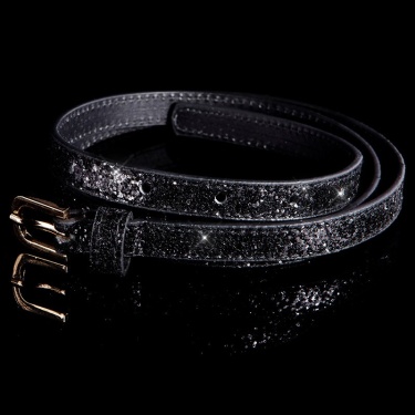 Trendy belt with glitter Black